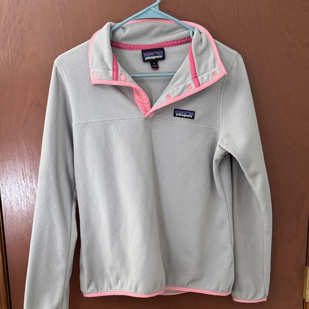 Patagonia Women's Fleece Pullover - Gray and Pink